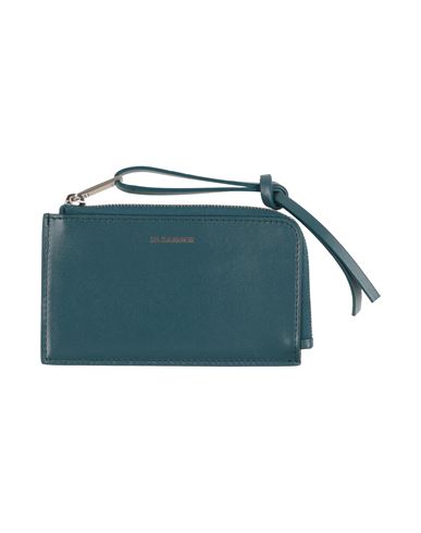 Jil Sander Man Cardholder Deep Teal Size - Cow Leather In Green