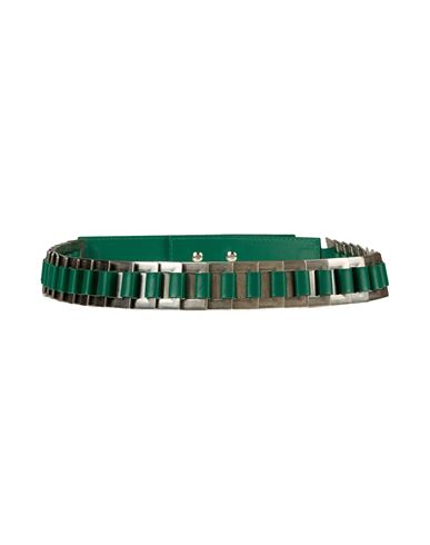 Alberta Ferretti Woman Belt Green Size S Leather, Metal