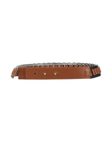 Alberta Ferretti Woman Belt Tan Size S Leather, Metal In Brown