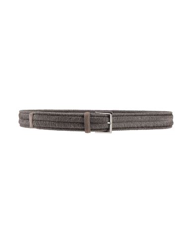 Orciani Man Belt Charcoal Size 43 Textile Fibers In Gray