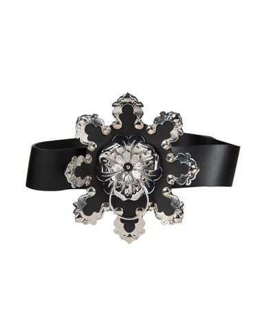 Blumarine Floral Pattern Leather Belt In Black