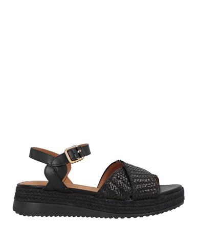 Geox Woman Espadrilles Black Size 8 Leather In Black