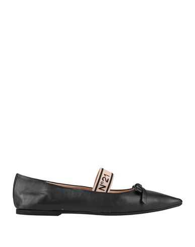 N°21 Woman Ballet Flats Black Size 10 Leather