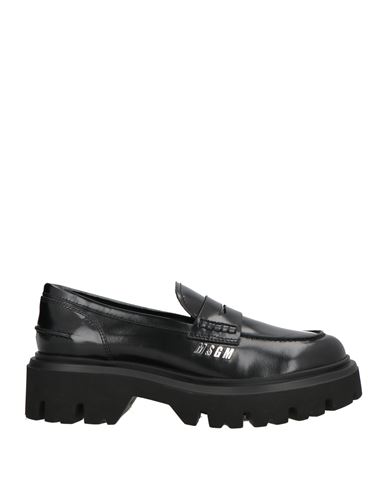 Msgm Woman Loafers Black Size 8 Leather