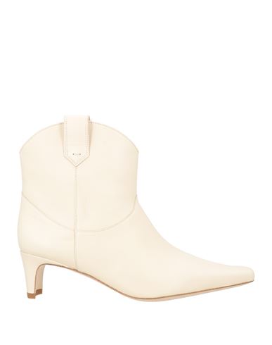 Staud Woman Ankle Boots Cream Size 7.5 Leather