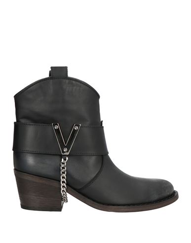 Via Roma 15 Woman Ankle Boots Black Size 6 Leather In Black