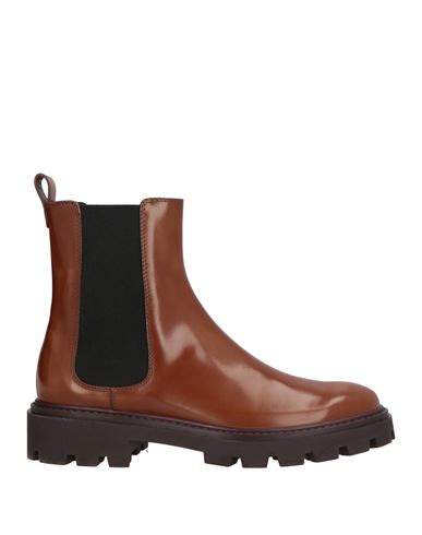 Tod's Woman Ankle Boots Tan Size 8 Leather, Textile Fibers