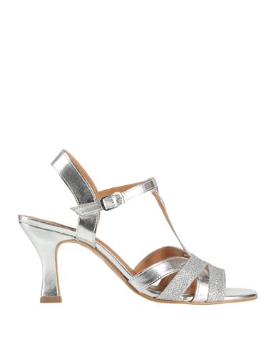 Anno Zero Woman Sandals Silver Size 8 Textile Fibers In Silver