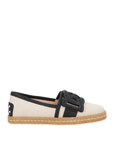Tod's Woman Espadrilles Off White Size 4.5 Leather, Textile Fibers