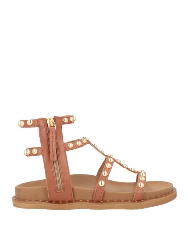 Ovyè Ovyé Woman Sandals Tan Size 8 Calfskin In Brown