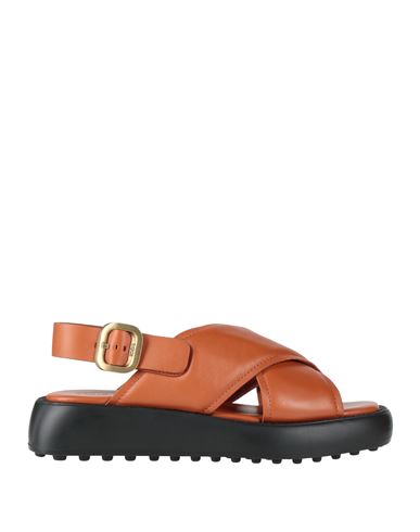 Tod's Woman Sandals Tan Size 7.5 Leather