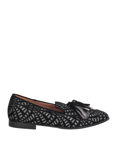 Pollini Woman Loafers Black Size 6 Viscose, Polyester, Textile Fibers, Paper, Calfskin