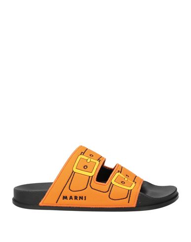 Shop Marni Man Sandals Orange Size 9 Textile Fibers