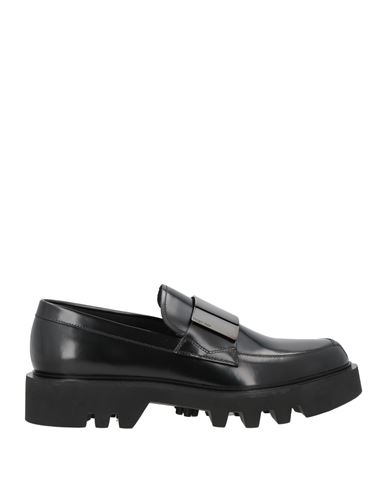 Sergio Rossi Man Loafers Black Size 9 Leather