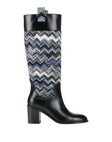 Missoni Woman Boot Black Size 8 Calfskin, Textile Fibers
