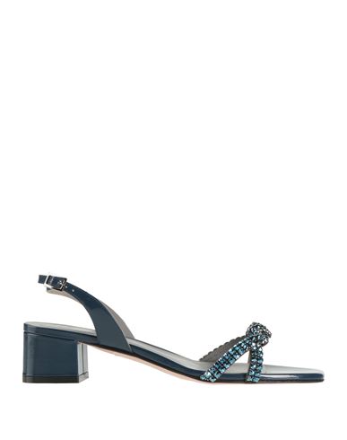Gina Woman Sandals Navy Size 7 Leather In Navy