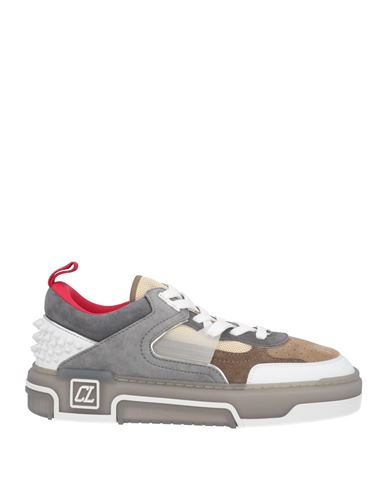 Christian Louboutin Man Sneakers Khaki Size 7 Leather, Textile Fibers
