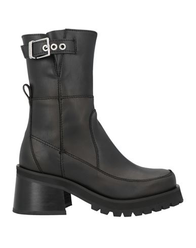 Shop Ganni Woman Ankle Boots Black Size 8 Textile Fibers