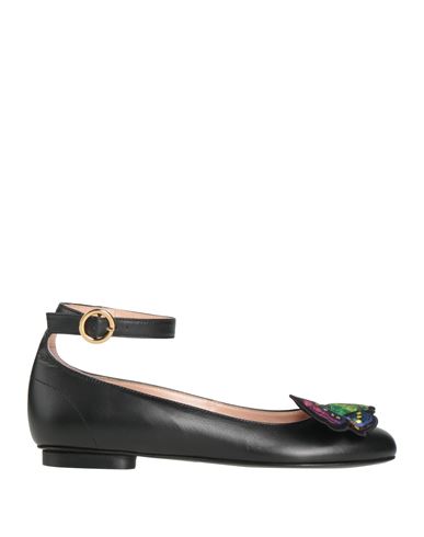 Moschino Woman Ballet Flats Black Size 7 Leather