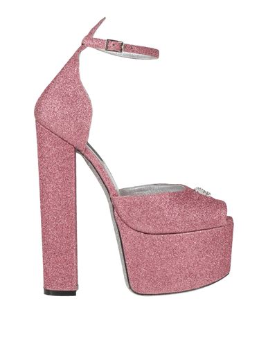 Philipp Plein Woman Sandals Antique Rose Size 8 Textile Fibers