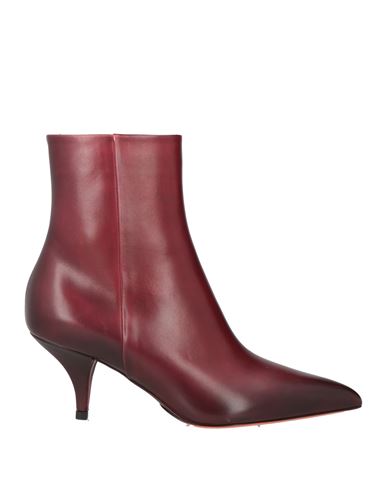 Santoni Woman Ankle Boots Burgundy Size 5 Leather