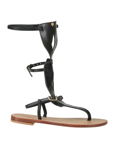 Moda Positano Woman Thong Sandal Black Size 7 Leather