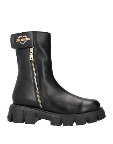 Love Moschino Woman Ankle Boots Black Size 10 Leather