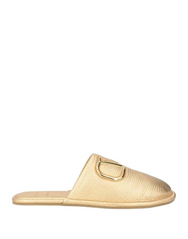 Valentino Garavani Woman Mules & Clogs Gold Size 7 Leather