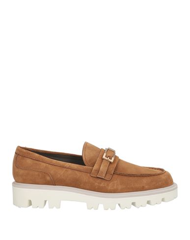 Sergio Rossi Man Loafers Camel Size 9 Leather