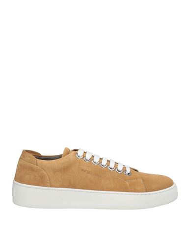 Sergio Rossi Man Sneakers Camel Size 9 Leather