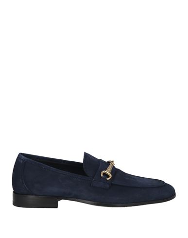 Roberto Cavalli Man Loafers Midnight Blue Size 9 Leather