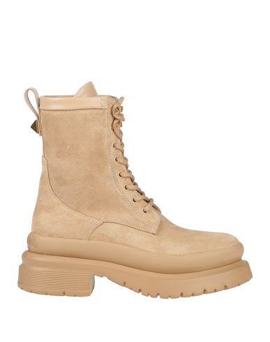 Valentino Garavani Woman Ankle Boots Beige Size 7.5 Leather
