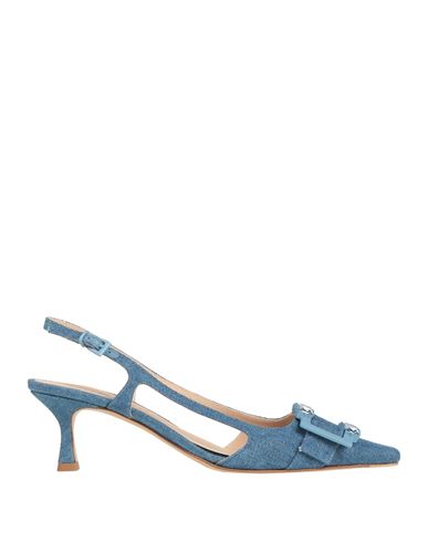 Roberto Festa Woman Pumps Blue Size 8 Textile Fibers