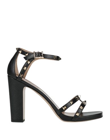 Valentino Garavani Woman Sandals Black Size 11 Leather In Black