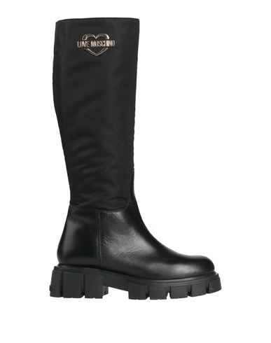 Love Moschino Woman Boot Black Size 8 Calfskin, Nylon