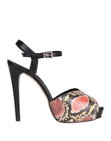 Franco Colli Woman Sandals Black Size 7.5 Leather
