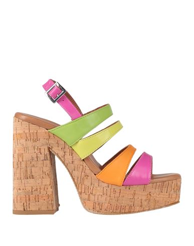 Inuovo Woman Sandals Magenta Size 8 Leather