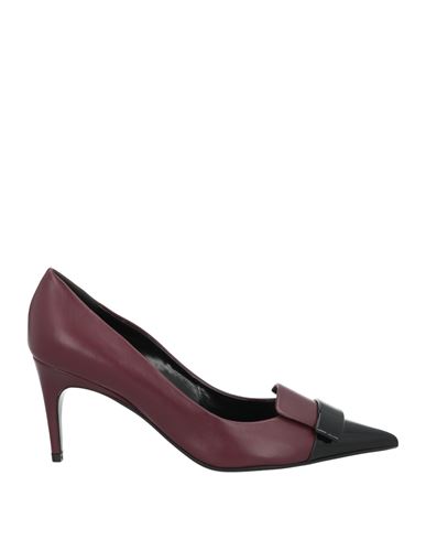 Sergio Rossi Woman Pumps Plum Size 10 Leather
