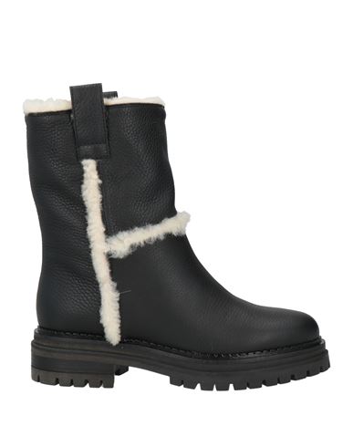 Sergio Rossi Woman Ankle Boots Black Size 7.5 Shearling