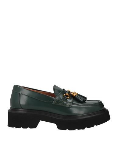 Bervicato Woman Loafers Dark Green Size 7 Leather