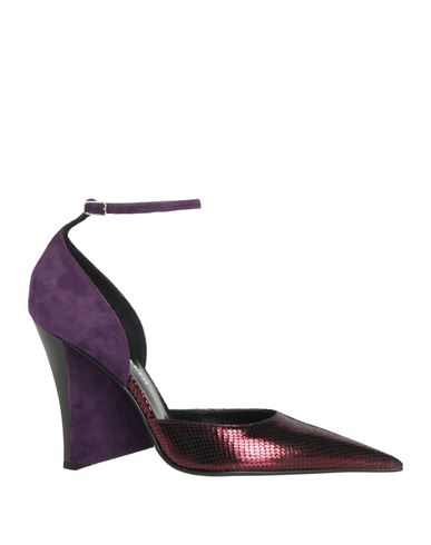 Lella Baldi Woman Pumps Burgundy Size 8 Leather