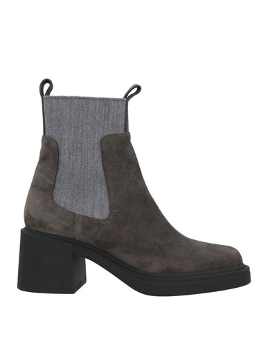 ROBERTO FESTA ROBERTO FESTA WOMAN ANKLE BOOTS GREY SIZE 10 LEATHER, TEXTILE FIBERS 