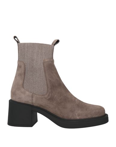 ROBERTO FESTA ROBERTO FESTA WOMAN ANKLE BOOTS TAUPE SIZE 11 LEATHER, TEXTILE FIBERS 