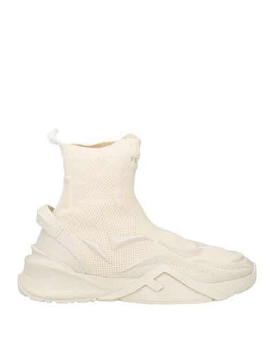 Fendi Man Sneakers White Size 8.5 Textile Fibers In Neutral