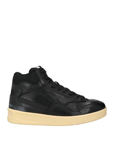 Jil Sander Man Sneakers Black Size 9 Leather, Textile Fibers