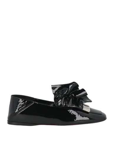 Sergio Rossi Woman Loafers Black Size 7.5 Leather