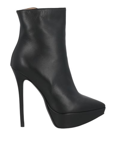 Wo Milano Woman Ankle Boots Black Size 7 Leather