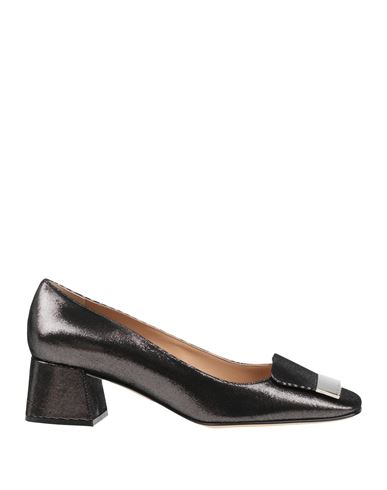 Sergio Rossi Woman Pumps Charcoal Size 9 Leather