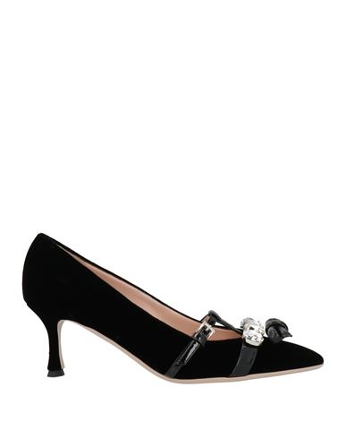 N°21 Woman Pumps Black Size 7 Textile Fibers, Leather