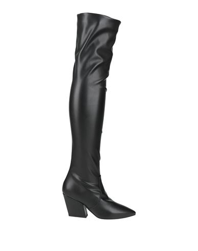 Wo Milano Woman Boot Black Size 7 Textile Fibers